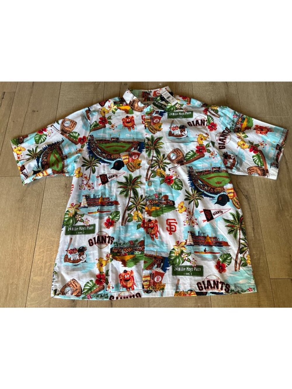 Reyn Spooner San Francisco Giants Shirt Mens Hawaiian MLB Willie Mays Sz XL NWT